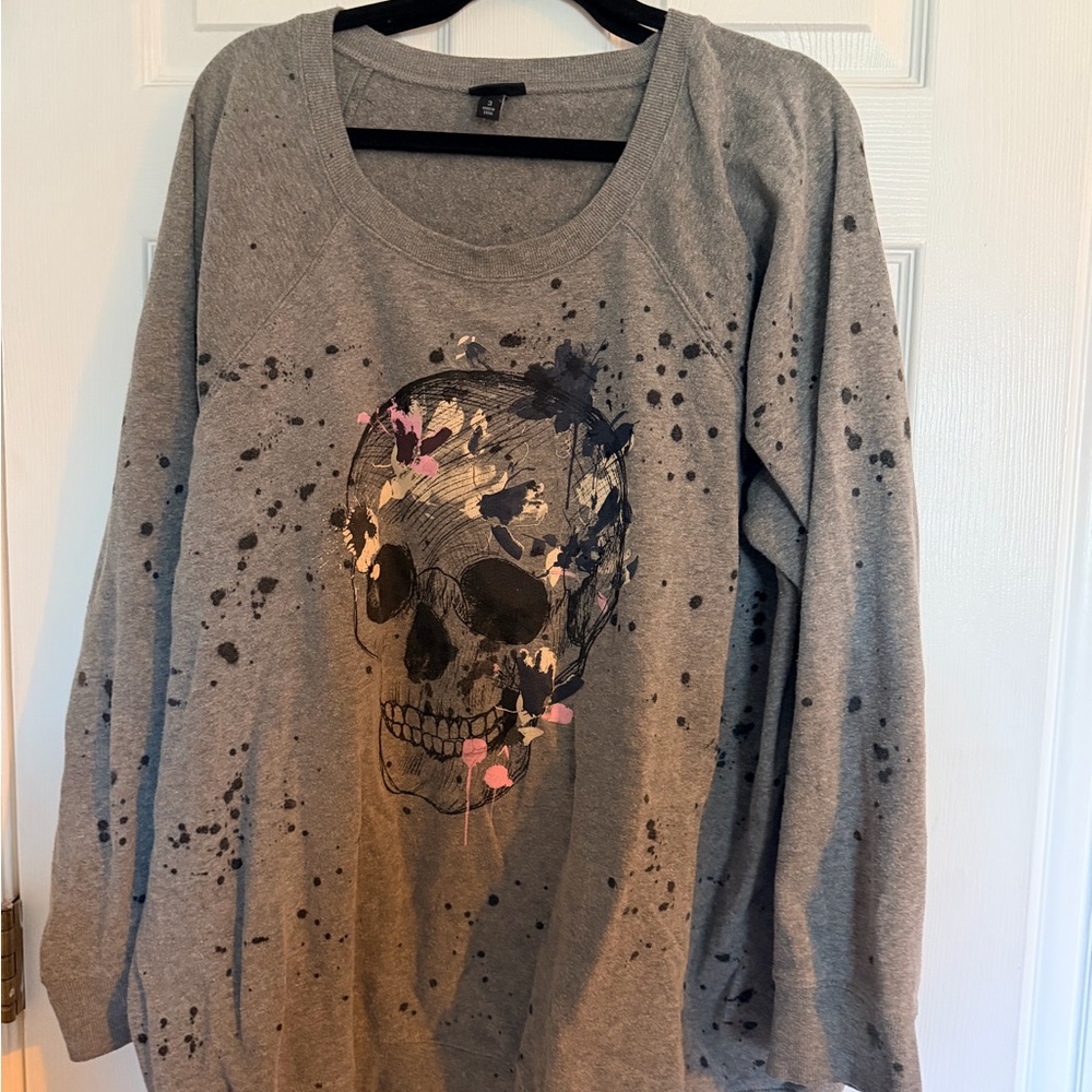 Torrid Gray Skull Sweatshirt